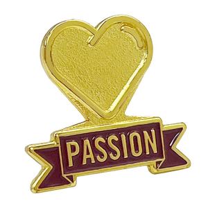 Gros Logo personnalisé métal émail doux or coeur <span class=keywords><strong>Passion</strong></span> épinglette en vrac émail broche manteau poitrine broche chapeau insigne - Product Image 1