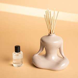 Elegant ZEN Beige Glass Aromatherapy Essential <b>Oil</b> <b>Diffuser</b> with Modern Design and 1 Month Life - Product Image 3