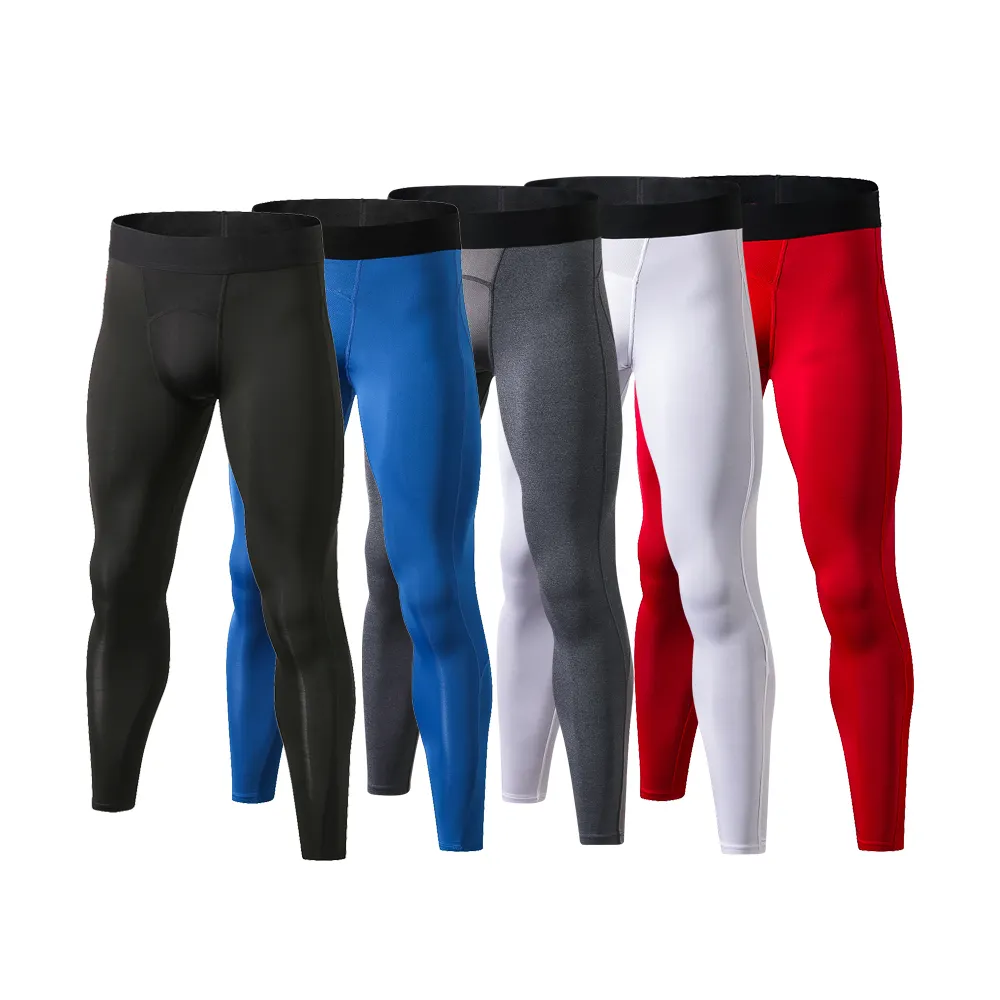 Plain custom fabric clothing athletic running sport tights for men tights men running gym compression tights sports wear