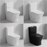 Ensemble de sanitaires personnalisables noir mat : lavabos, cuvettes de toilettes en céramique et lavabo sur colonne