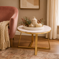 Pieds et structure de table basse en fer, style moderne et épuré, support de table d'appoint ronde pour mobilier de salon
