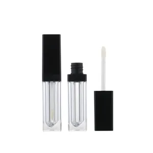 empty lipgloss tube container custom logo high quality lip tint package cosmetics packaging low moq square lip gloss tube