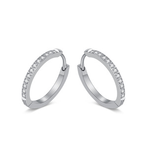 <span class=keywords><strong>Orecchini</strong></span> a Cerchio Geometrici Minimalisti da Donna in Acciaio Inossidabile 316L, Placcati in Oro 18K con Zirconi, <span class=keywords><strong>Personalizzabili</strong></span> - Product Image 2