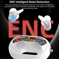 Vente directe usine Nouveau design D MOOSTER D93 Écouteurs sans fil semi intra-auriculaires LED avec traduction IA et réduction de bruit ENC, autonomie de 10-15 heures