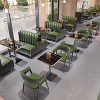 Großhandel Moderne Restaurant-Möbelsets Café Fast-Food-Sitzbänke Sofa Metall-Restauranttische und Stühle Set