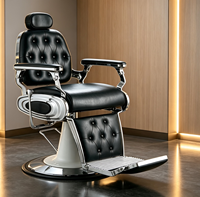 Fauteuil de barbier rétro élégant et inclinable pour hommes, pour salon de coiffure