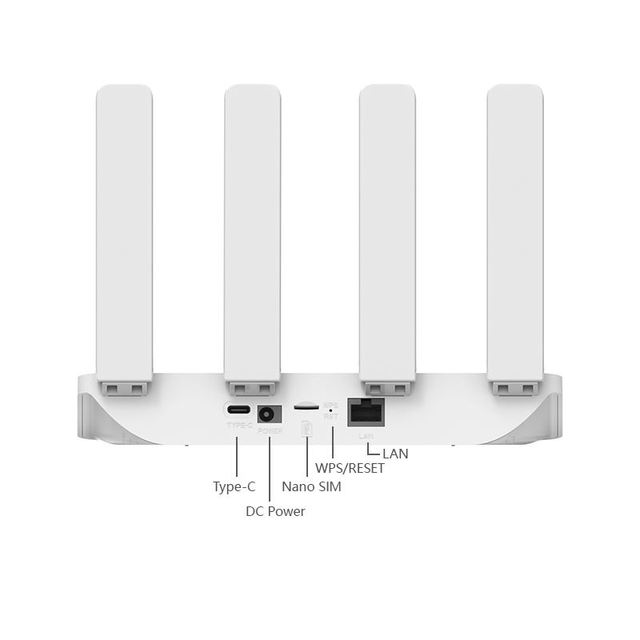 Wireless 4G WiFi Router LTE Cat4 CPE SIM Card Slot DC/Type-C Power Supply 300Mbps WiFi6 4 External Antennas WPS Home Firewall