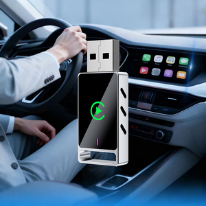 Boîtier Carplay MINI argenté, adaptateur Carplay portable, plug and play, filaire vers sans fil 2 en 1, pour voiture avec Carplay filaire - Product Image 1