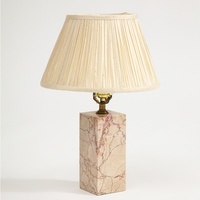 Lampe de table moderne en marbre naturel Calacatta rose italien, lumière de luxe en pierre pour la décoration du salon et de la chambre