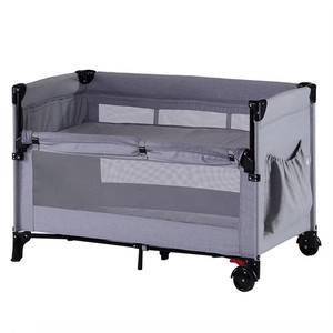 Lit de voyage pliable moderne en métal, portable, avec moustiquaire, pour chambre et salon - Product Image 2