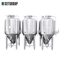 MICET GROUP 1000L SS304 Fermenteur Conique de Bière avec Chemise de Refroidissement, Vannes Sanitaires, Ports CIP pour Micro-Bière Artisanale