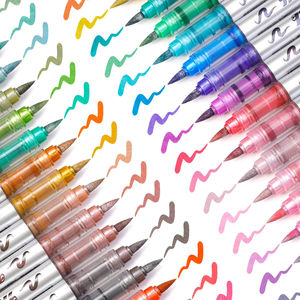 गुंगना 48-रंग धातु ब्रश पेन सोने की चांदी मार्कर पेन 2 मिमी सूखी-मिटाने योग्य 3 मिलीलीटर क्षमता 13.5 सेमी लंबाई कस्टम - Product Image 4