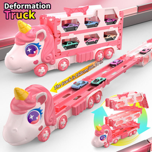 <span class=keywords><strong>Juguete</strong></span> <span class=keywords><strong>de</strong></span> Fricción Unisex <span class=keywords><strong>de</strong></span> Princesa Rosa, Caballo Unicornio, Vehículo <span class=keywords><strong>de</strong></span> Plástico Plegable Transformable, Camión <span class=keywords><strong>de</strong></span> <span class=keywords><strong>Juguete</strong></span> para Niños - Product Image 2