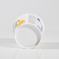 Récipients en plastique personnalisés pour yaourt grec IML 320ml récipient en plastique dur pour yaourt glacé flocons d'avoine tasse de céréales avec couvercles en dôme