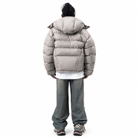 Veste d'hiver courte à fermeture éclair pour homme, à capuche, épaisse, couleur unie, décontractée, coupe ample