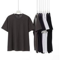 Kledingfabrikanten Op Maat Nieuwe Zomer 200g 100% Katoenen Crew Neck Korte Mouw T-Shirt Minimalistische Casual Heren Pullover Top