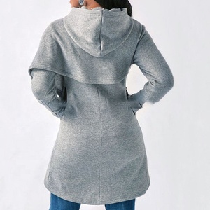 Vente en gros de sweats à capuche pour femmes de haute qualité avec motif croisé 100% coton Streetwear col à capuche brodé - Product Image 4