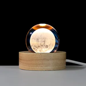 High Quality Crystal Crafts Luminous Crystal Ball Gift Solar System Small Night Light