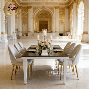Events Dining Used White Metal Frame Banquet Hall <b>Party</b> <b>Table</b> Wedding - Product Image 3