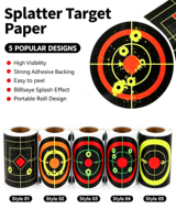 Cibles de tir personnalisées de 8 pouces, autocollantes, réactives, en papier fluorescent, pour l'entraînement en extérieur sur stand de tir