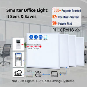 Solución de sistema de iluminación inteligente para iluminación interior comercial Conjunto de luces de <span class=keywords><strong>panel</strong></span> <span class=keywords><strong>LED</strong></span> cuadrado Delgado Oficina Escuela con sensor - Product Image 1