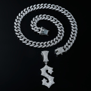 Collar de Hombre Estilo Hip Hop, Cadena Cubana con Diamantes, Colgante con Letra S, Accesorios de Moda Geométricos - Product Image 5