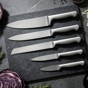 8-Piece High Hardness Stainless Steel Full Integrated Steel Handle Kitchen <b>Knife</b> <b>Set</b> with Wooden Block - Product Image 2