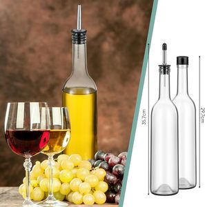 Bouteilles en verre à col long de 750 ml (25 oz) avec bouchon à vis verseur, bouteille de vin de Bordeaux vide pour vin, sirop, jus, pour bar à domicile, liqueur, jus - Product Image 3
