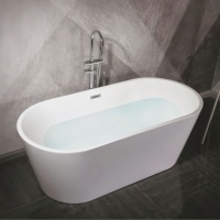 Baignoire autoportante en acrylique à vente chaude, design moderne, forme ovale personnalisable, capacité de 50 à 59 gallons, garantie de 5 ans pour les hôtels