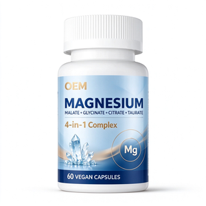 Cápsulas de Magnesio Complejo OEM ODM, 60 Unidades, 4 en 1: Malato, Glicinato, Citrato, Taurato, para Energía, Corazón y Digestión - Product Image 1