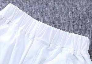 Pantalons longs pour filles, en tissu de qualité supérieure, couleur unie blanche, avec poches, pour l'école - Product Image 3