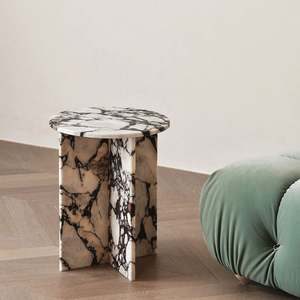 Table de luxe moderne Meuble de salon design en marbre Table de table ronde Calacatta Viola Table <span class=keywords><strong>d</strong></span>'appoint en marbre - Product Image 2