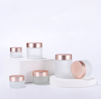 Pot à crème en verre avec couvercle, emballage cosmétique, rose mat, 5g 10g 20g 30g 50g 100g, livraison gratuite