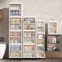 COIZY Rangement de salle de bain moderne, écologique, pliable, imperméable, en plastique PP à 3 couches, réglable, grande capacité, gain de place pour espaces étroits