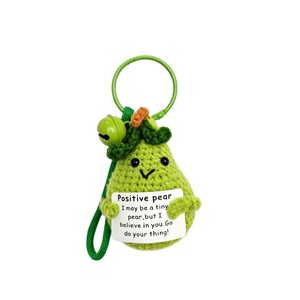 Llavero de ganchillo hecho a mano con forma de aguacate, taco, animal o fruta, con palabras inspiradoras y curativas, muñeco de hilo, para mochila escolar, transfronterizo - Product Image 5