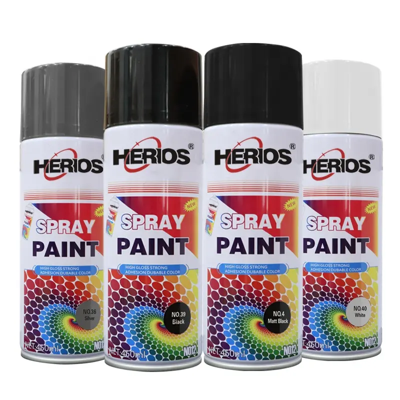 Herios 450ml Gloss Paint Spray Aerosol Universal All Surface Spray Paint Interior and Exterior use