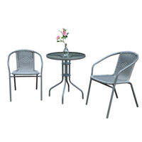 Ensembles de jardin, mobilier de jardin extérieur unique, mobilier de balcon en rotin, ensemble de table basse compacte avec miroir, mobilier de jardin extérieur pour le café