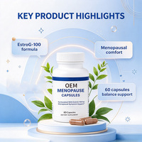 Capsules pour la ménopause, 60 unités, complément alimentaire, OEM ODM, marque privée, formule personnalisée pour femmes, usage quotidien