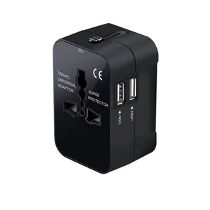 Adaptador de viagem usb duplo, adaptador de parede usb adaptador de viagem universal multiplug adaptador australiano