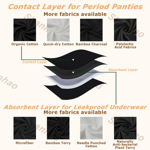 Shanhao mutandine a vita alta periodo di cotone biologico biancheria intima di pizzo pesante flusso assorbente periodo mutandine per le donne - Product Image 3