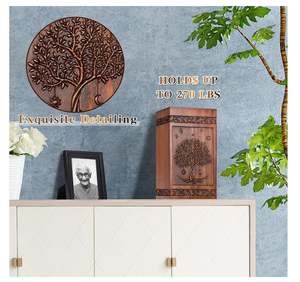 Özel ahşap kremasyon çömleği insan külleri için hayat ağacı cenaze külü vazosu yetişkin kadın erkek Pet köpek kutusu gömme tabut & kadife çanta - Product Image 5