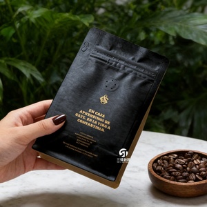 ถุงบรรจุภัณฑ์กาแฟผงกระดาษคราฟท์พิมพ์ลายตามสั่ง พร้อมวาล์ว  โลโก้ฟอยล์ทอง พิมพ์ยูวี ถุงแบบตั้งได้ - Product Image 5