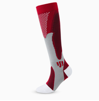 Chaussettes de compression tricotées pour l'hiver, pour les sports de plein air, chaussettes de football en polyester à motif lettres, coupe haute