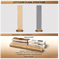 Maßgefertigte 1-3mm Dicke PVC Holzmaserung PVC LVT Vinyl-Fliesen Holzmaserung Vinyl-Bodenbelag Selbstklebende PVC-Bodenplanken für Hotels