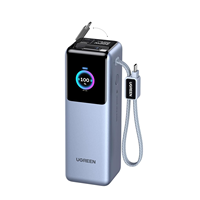 UGREEN Nexode Power Bank pour Ordinateur Portable 25000mAh 200W Charge Rapide Chargeur Portable Câble Rétractable Intégré & Écran Intelligent 4 Sorties