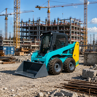 SWL2820 Skid Steer Loader Dengan Kontrol Throttle Ganda Sistem Hidrolik Halus Pilihan Aksesoris Penyapu Garpu Ember