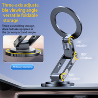 Support de smartphone réglable à 360 ° en alliage d'aluminium Support de montage magnétique pliable pour téléphone de voiture Support de support mobile