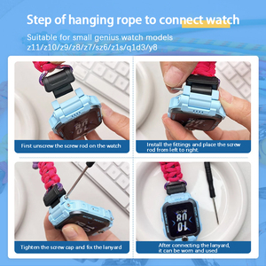 Cordon de cou tressé coloré pour montre Little Genius Z11/Z10, 40-90cm, en nylon réglable, ferme, durable, anti-perte, Z1S/Q1A/D3 - Product Image 5