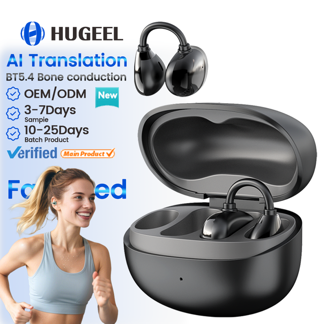 Factory Customized OWS Headphones IPX4 Waterproof With AI Translation BlueTooth Ear-clip Earphones for Phone Wireless Earbuds