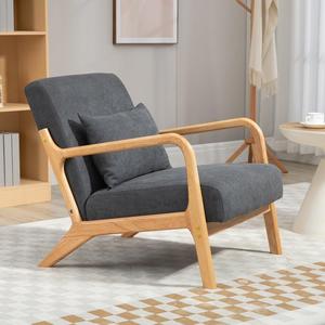 Fauteuil en velours et bois, style moderne et nordique, de luxe, pour salon, restaurant, café, hôtel, fauteuil d'appoint - Product Image 3